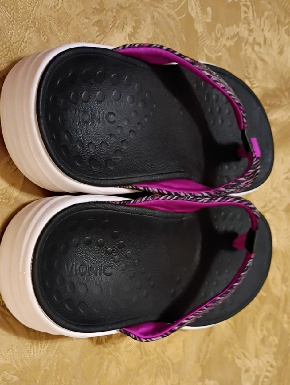 VIONIC Women’s Black & Pink Comfort Flip Flop Sandals SIZE 7.0 - Picture 7 of 10